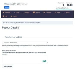 Profile Payout